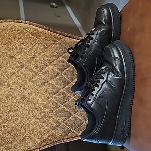 Nike Air Force 1 '07 Low Triple Black Lace Up Sneakers Shoes